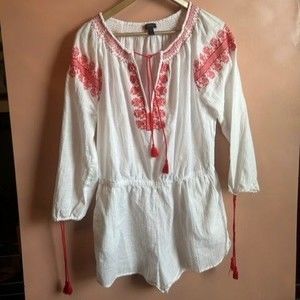 J.Crew Embroidered Cotton Romper